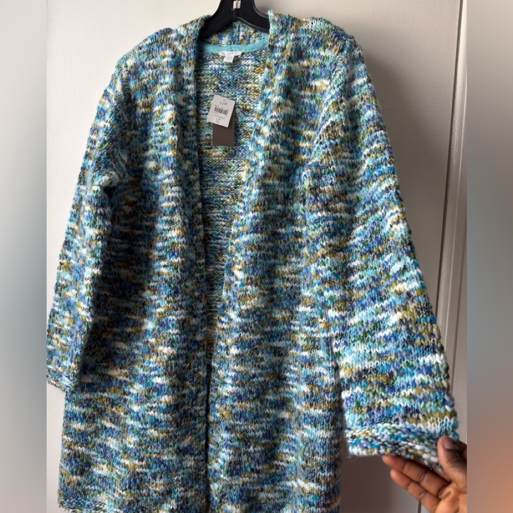 J. Jill Clarendon Cyan Cardigan at Hamilton Place in Chattanooga Blue Green Knit - Picture 13 of 14